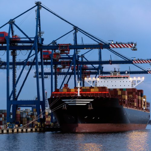 Shipping - Loading a container ship